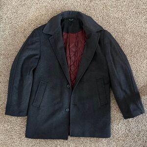 Jean Paul Gaultier Black Pea Coat with Quilted Lining